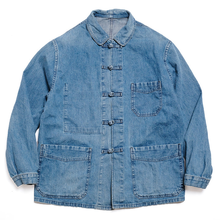 BLUE BLUE - Light Denim French China Work Jacket - Used Wash - 1007984