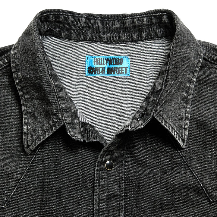 HOLLYWOOD RANCH MARKET - Organic Denim USED Washed Western Shirt Jacket - 1008804