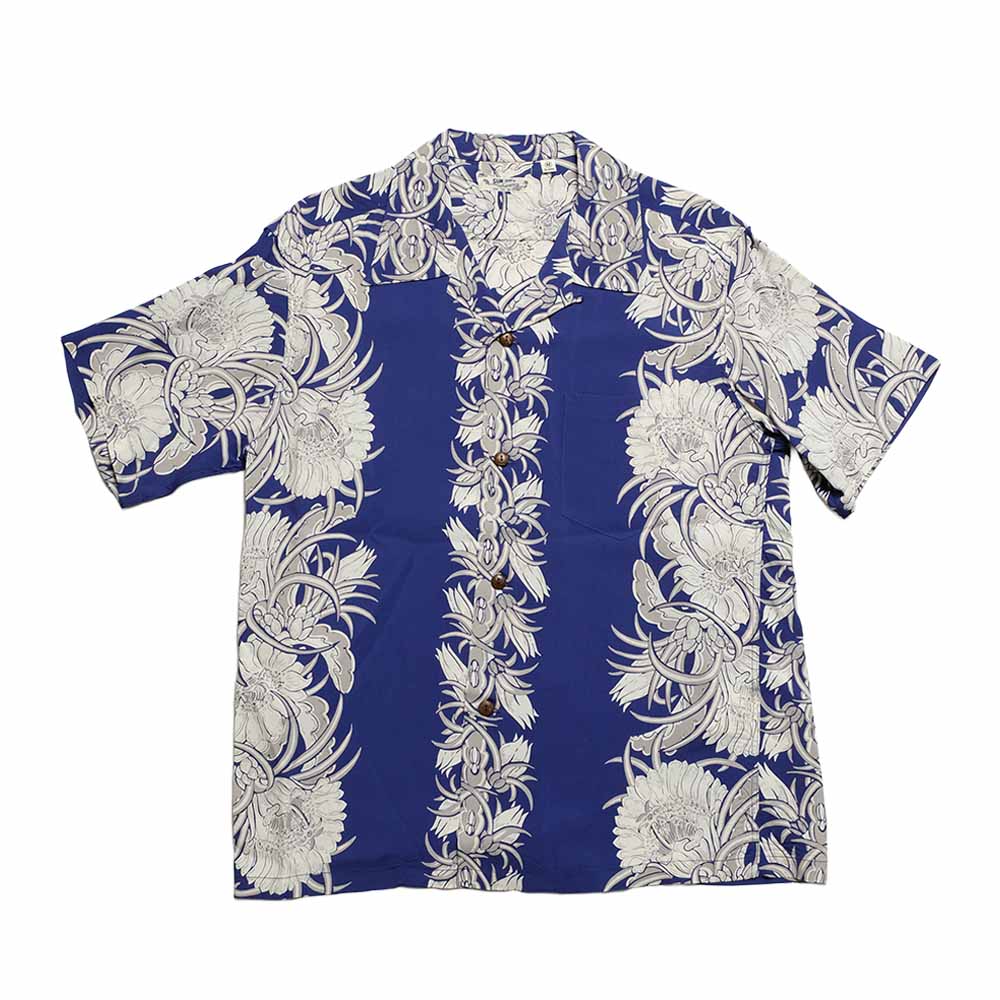 SUN SURF - S/S RAYON HAWAIIAN SHIRT - NIGHT BLOOMING CEREUS BORDER - SS39612
