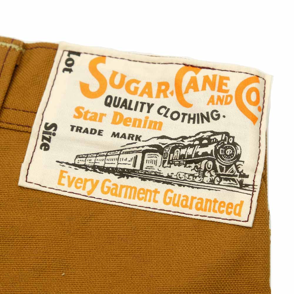 SUGAR CANE - 13oz. BROWN DUCK WORK PANTS - SC42497