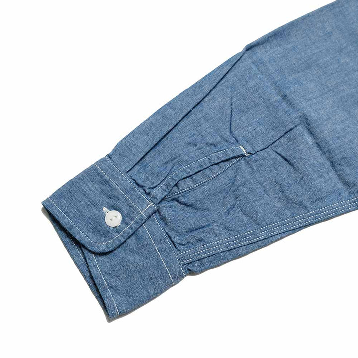 MOMOTARO JEANS - TRIPLE STITCH L/S CHAMBRAY SHIRT - TWO STRIPES - MMLS3000