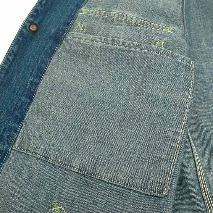 SUGAR CANE - 11oz. BLUE DENIM - WORK COAT - AGED MODEL - SC15708