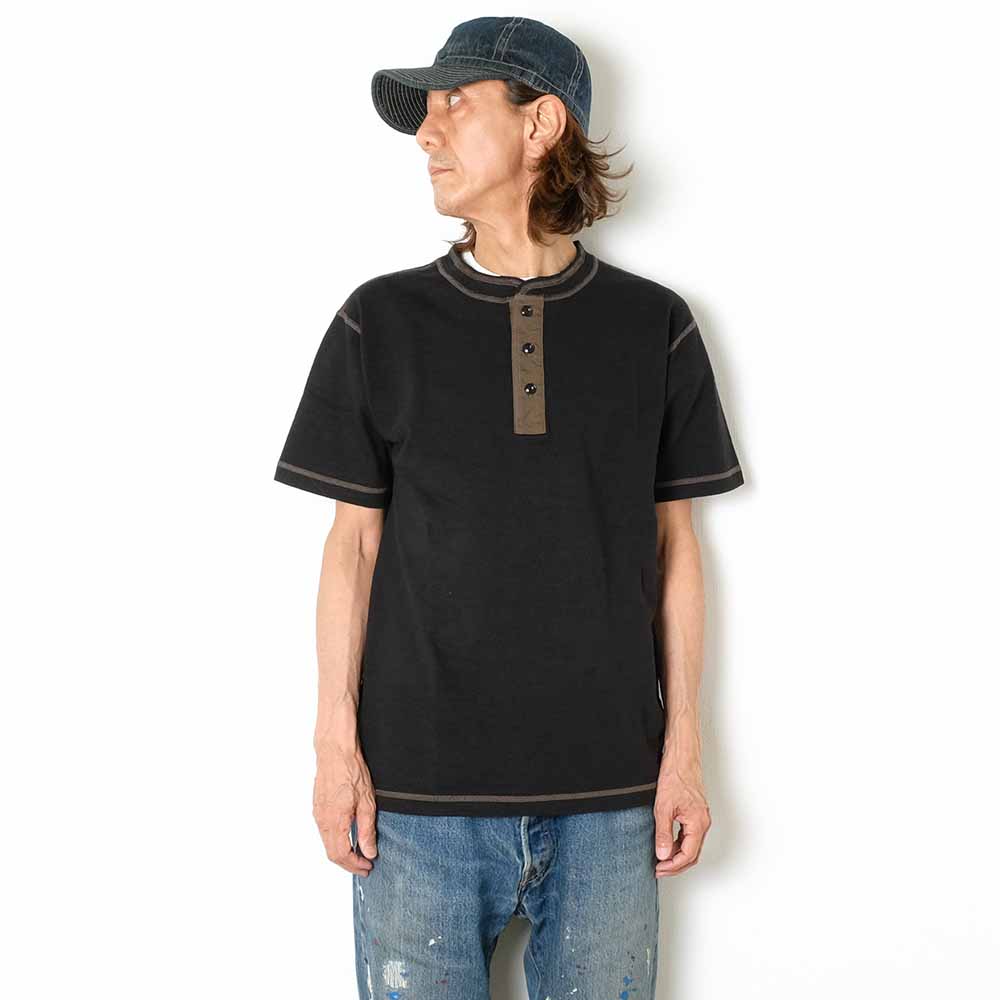 BUZZ RICKSON'S - SLUB YARN HENLEY NECK T-SHIRT - BR79192