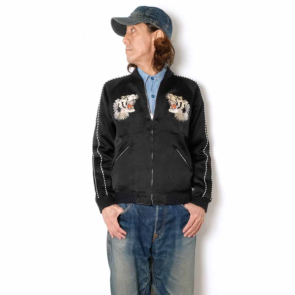 TAILOR TOYO - Acetate Souvenir Jacket - KOSHO ＆ CO. - Special Edition - WHITE TIGER x JAPAN MAP - TT15912-119