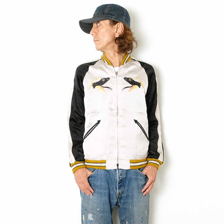 TAILOR TOYO - Acetate Souvenir Jacket - TOYO ENTERPRISE 60th Anniversary Special Edition - BLACK SNAKE x RED SNAKE - TT15808