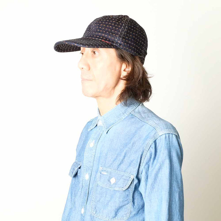 STUDIO D’ARTISAN - Kakishibu-Dyed Sashiko Denim Cap - D7578