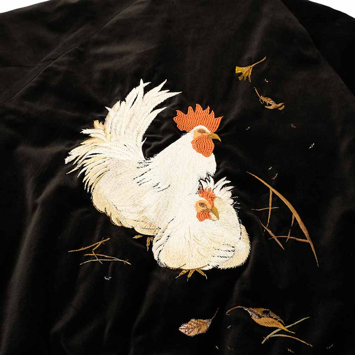 OLD JOE BRAND - STUNNING VELVET SOUVENIR JACKET - Niwatori to Hiyoko - 252OJ-JK12