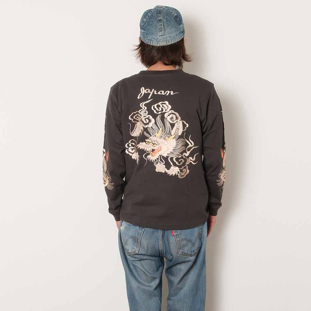 TAILOR TOYO - L/S SUKA T-SHIRT - EMBROIDERED - DRAGON - TT69819