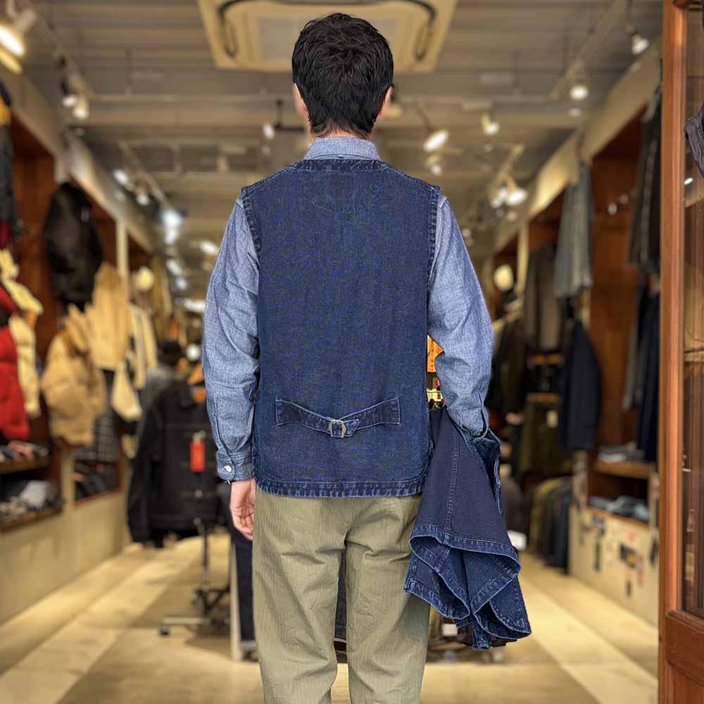 Soundman - Working Waist Coat - Marcy - Indigo Dyed SASHIKO - 3760-655C