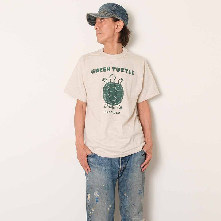 WAREHOUSE - Lot 4601 - S/S T-SHIRT - GREEN TURTLE - 4601GR-26