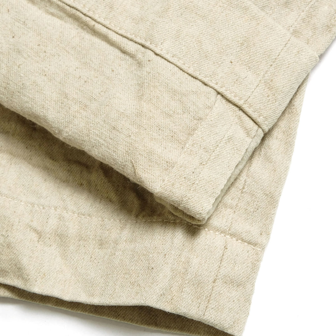 BURGUS PLUS - Lot.402Z - Military Trousers - Ecru Linen / Cotton Selvedge Denim - 402Z-11-OFW