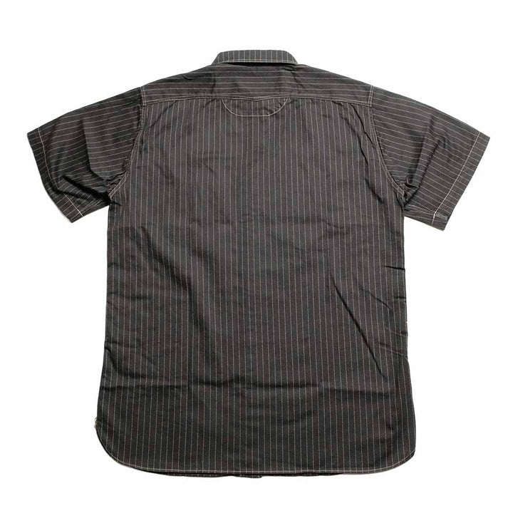 SUGAR CANE - FICTION ROMANCE - 8.5oz. BLACK WABASH STRIPE - S/S WORK SHIRT - SC39702
