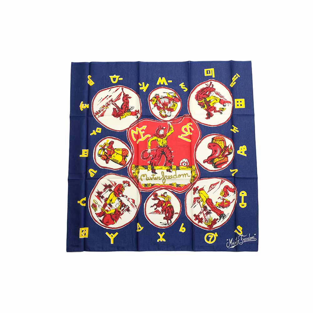 SUGAR CANE - Mister Freedom - 23"x23" SELVAGE BANDANA - JV KERCHIEF - SC02884