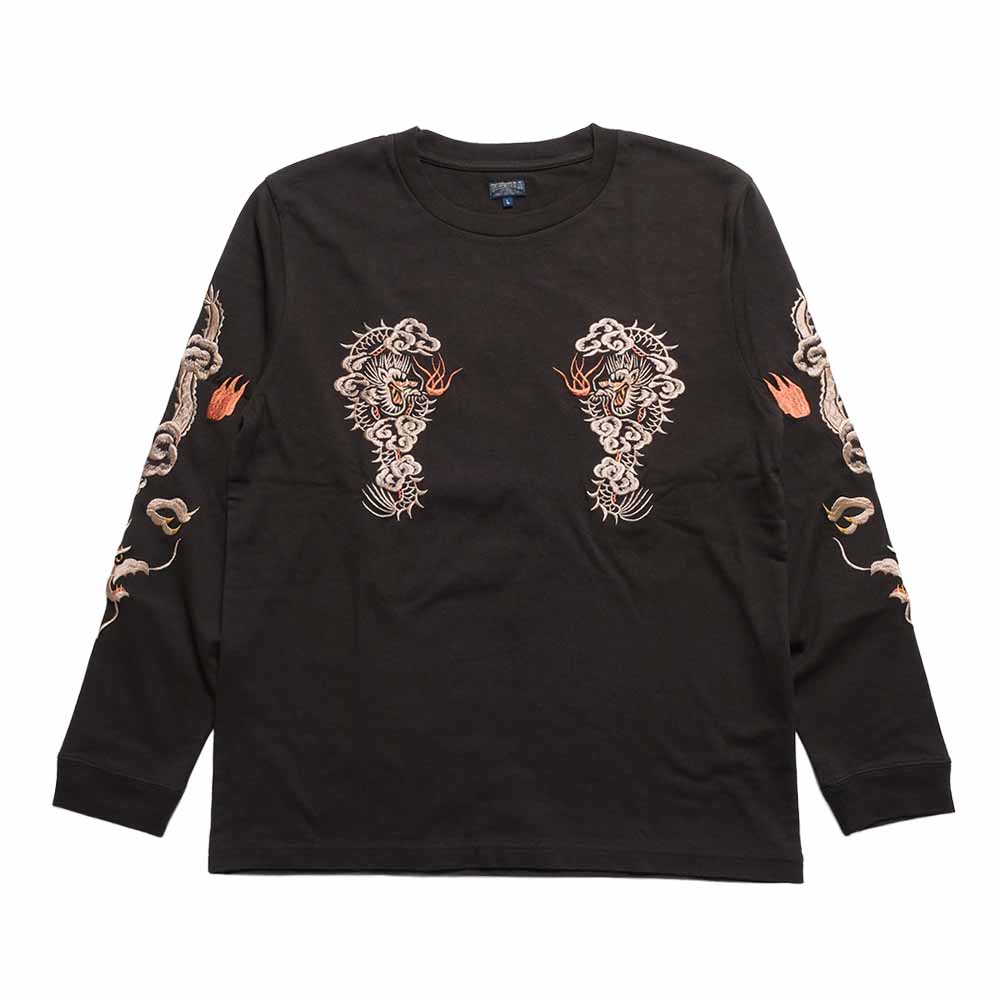 TAILOR TOYO - L/S SUKA T-SHIRT - EMBROIDERED - DRAGON - TT69819