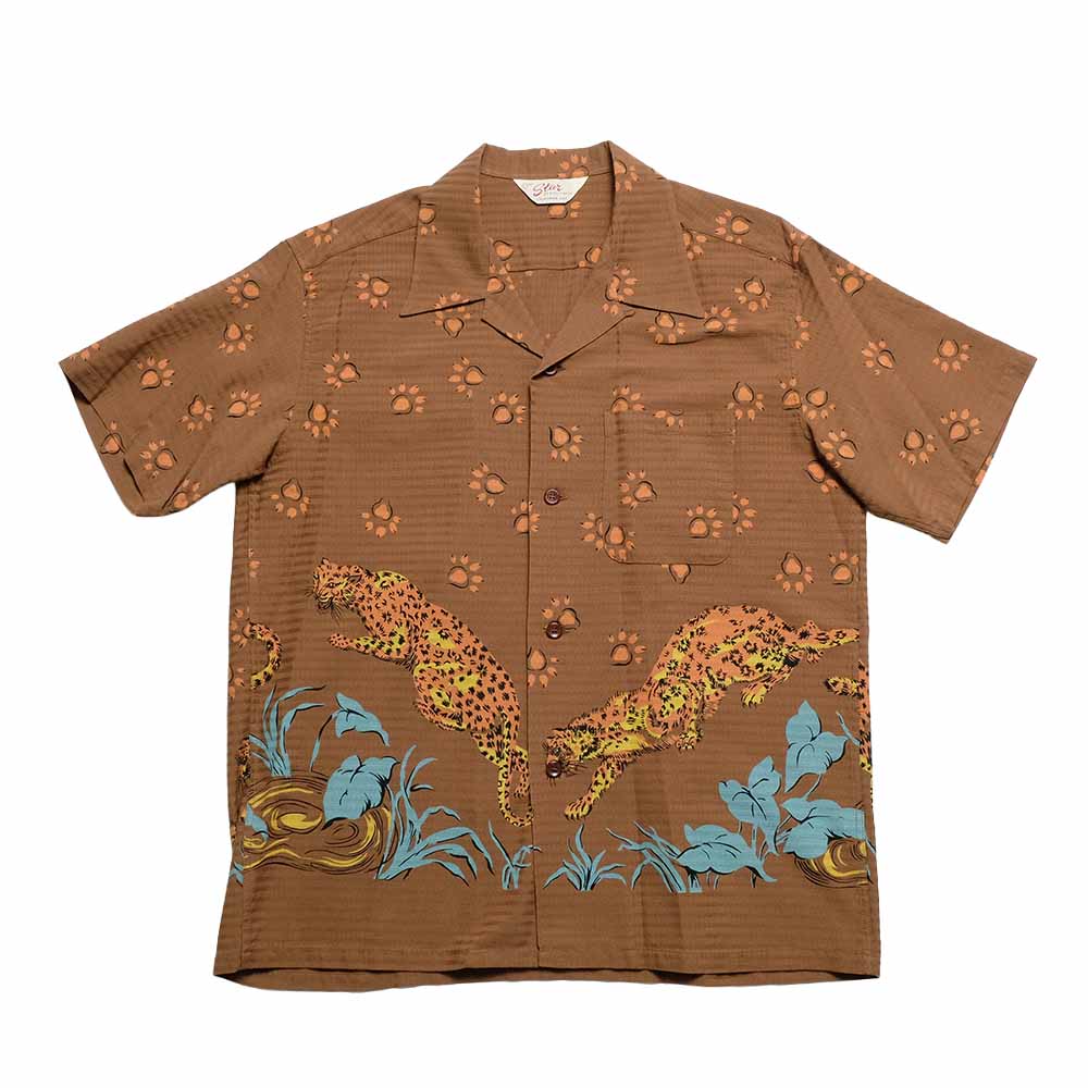 STAR OF HOLLYWOOD - DOBBY COTTON OPEN SHIRT - LEOPARD - SH39720