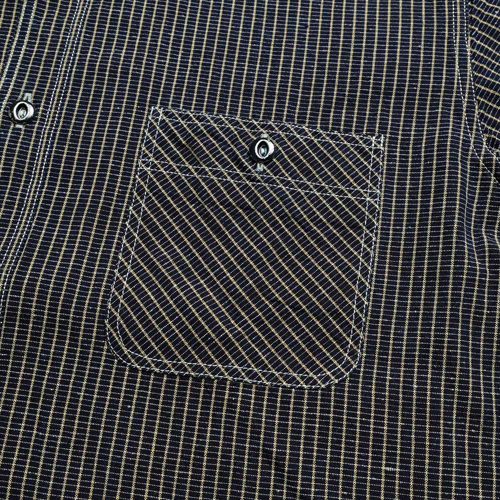 SUGAR CANE - FICTION ROMANCE - 5.25oz. INDIGO PLAID WORK SHIRT - SC39734