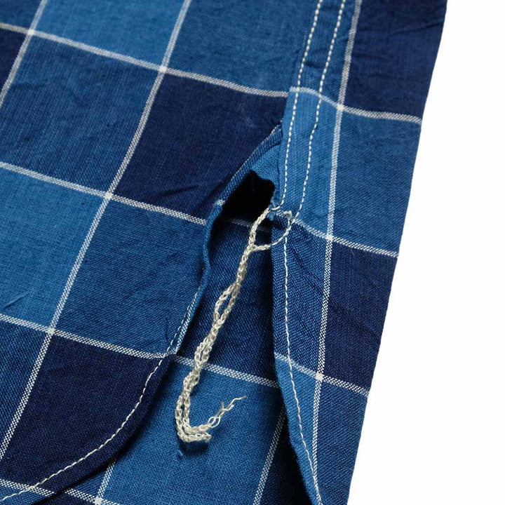 SUGAR CANE - FICTION ROMANCE - 5oz. INDIGO CHECK WORK SHIRT - SC39733