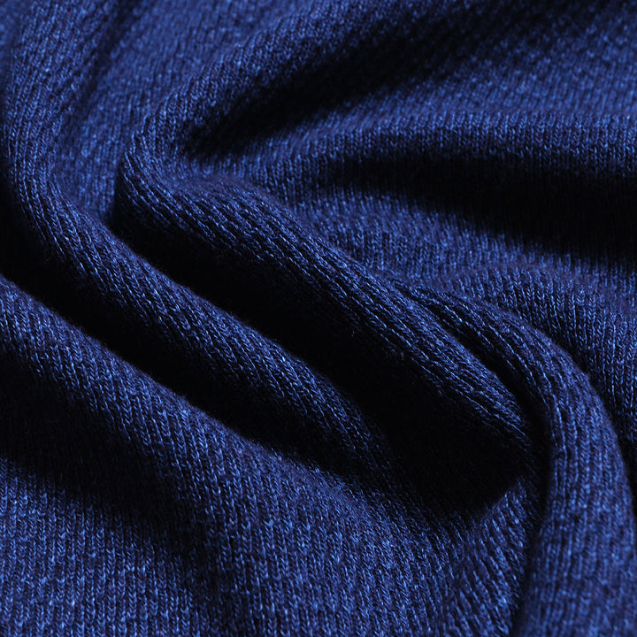 BURGUS PLUS - L/S Indigo Waffle Tee - HBP-039