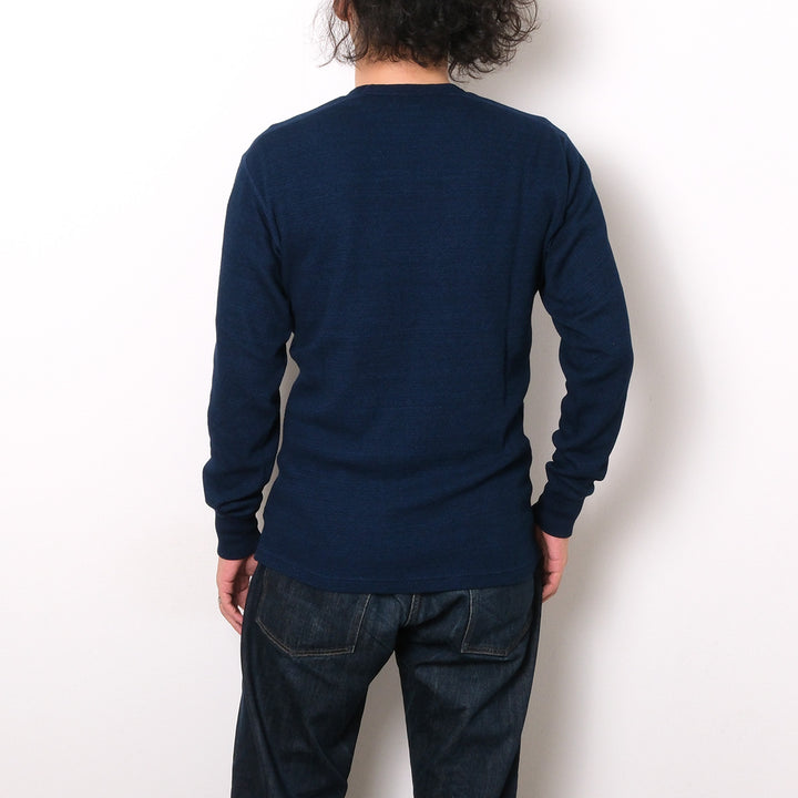 BURGUS PLUS - L/S Indigo Waffle Tee - HBP-039