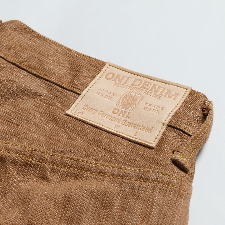 ONI DENIM - Regular Straight - 20oz Awa Kakishibu x Kinari Denim - ONI-275KAKI