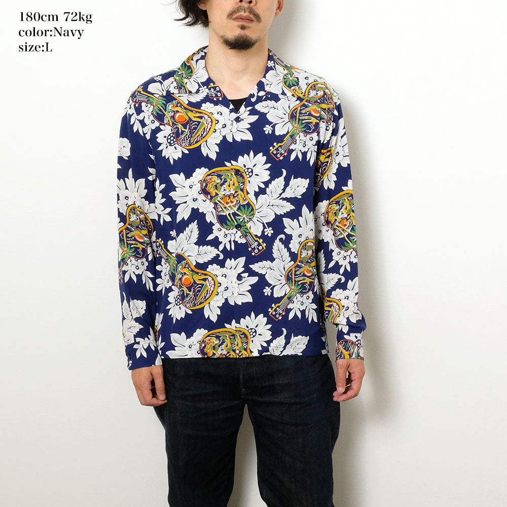 SUN SURF - L/S RAYON HAWAIIAN SHIRT - UKULELE MELODY - SS29603