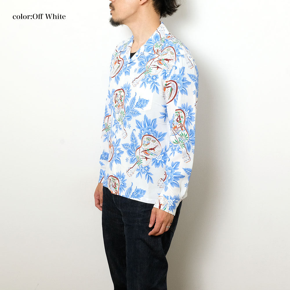 SUN SURF - L/S RAYON HAWAIIAN SHIRT - UKULELE MELODY - SS29603