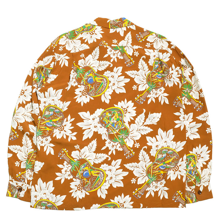 SUN SURF - L/S RAYON HAWAIIAN SHIRT - UKULELE MELODY - SS29603