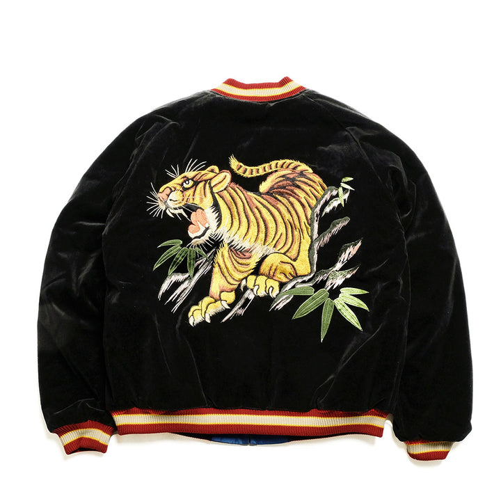 TAILOR TOYO - HINOYA EXCLUSIVE - Mid 1950s Style Velveteen Souvenir Jacket - ROARING TIGER × LANDSCAPE - TT15664HY