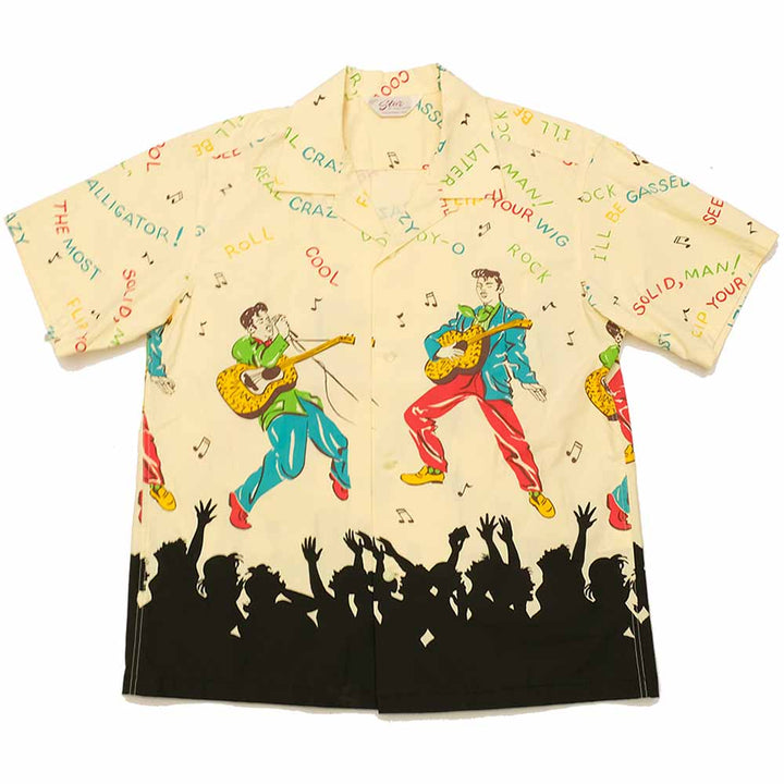 STAR OF HOLLYWOOD BROAD COTTON S/S OPEN SHIRT KING OF ROCK'NROLL SH38116