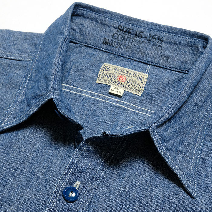 Buzz Rickson's - Blue Chambray Work Shirt - BR25995