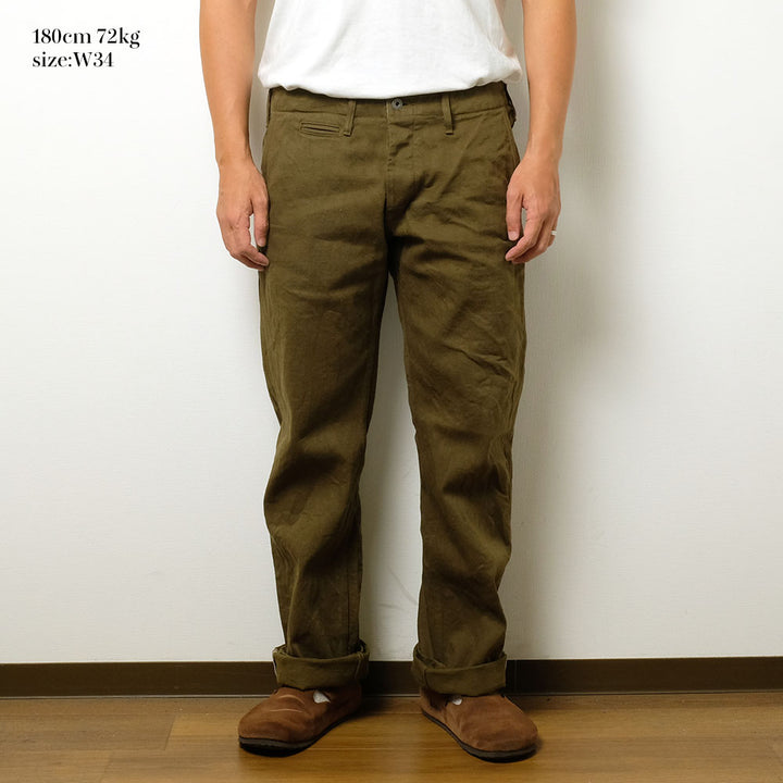 ONI DENIM - 12oz Dark-Olive Trousers - ONI-727DK
