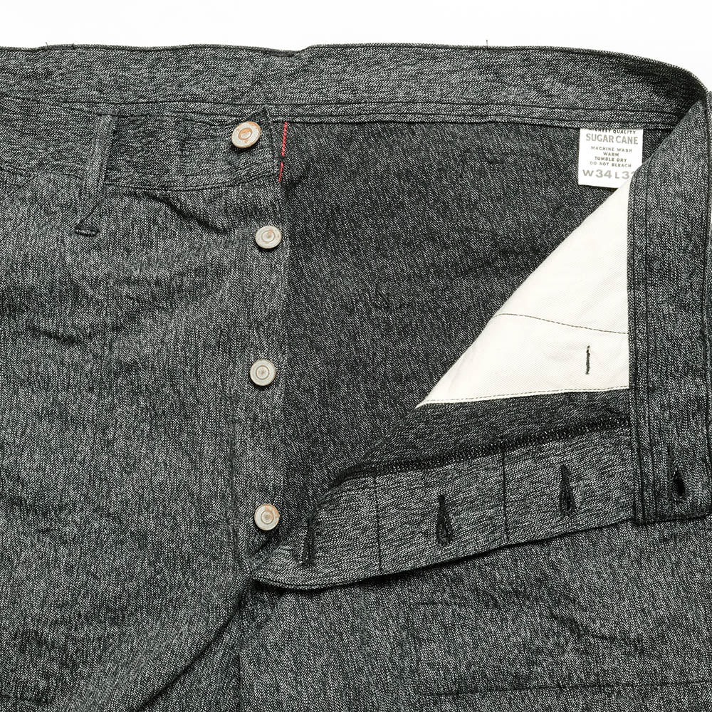 SUGAR CANE - 9oz. BLACK COVERT ENGINEER PANTS - SC41825